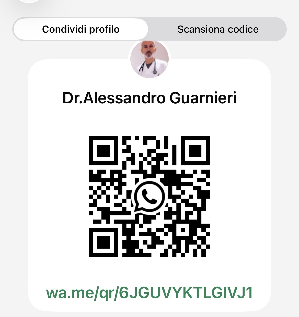 Codice QR WhatsApp del Dr. Alessandro Guarnieri